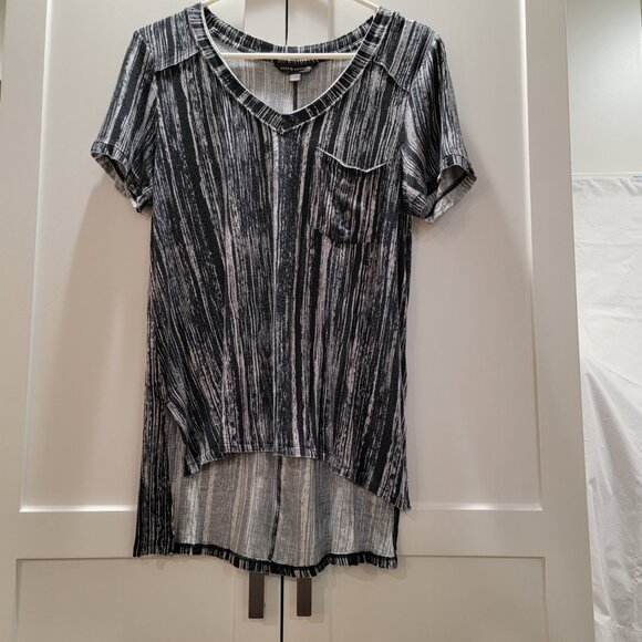 Rock Republic Stripped Tunic Top Black White Women Blouse Shirt Size Medium - Picture 3 of 15